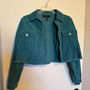 Cropped Turquoise Button Up